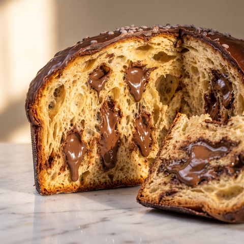 Panettone artgianale siciliano al cioccolato fondente in vendita online. 1,2 KG.
