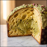 Panettone al pistacchio di Sicilia 1,2 KG - Farcito con crema al pistacchio di Sicilia