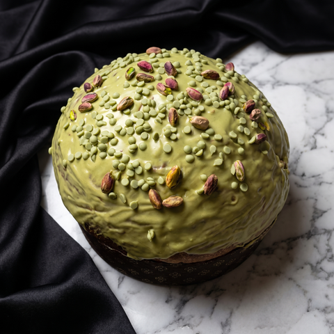 Panettone al pistacchio di Sicilia 1,2 KG - Farcito con crema al pistacchio di Sicilia